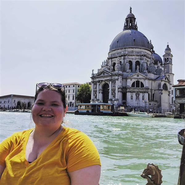 A picture of Ms. Peele in Venice